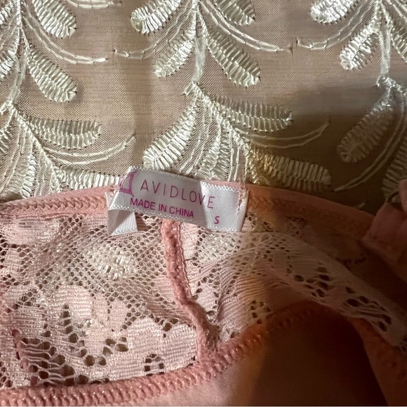 Pink Floral Lace Women's Tank -Size S -TP40 - Picture 6 of 8